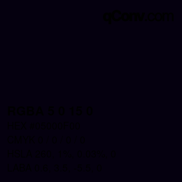 Color code: RGBA 5 0 15 0 | qconv.com