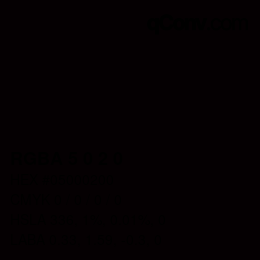 Color code: RGBA 5 0 2 0 | qconv.com