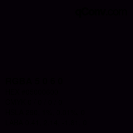 Color code: RGBA 5 0 6 0 | qconv.com