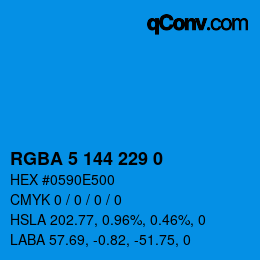 Color code: RGBA 5 144 229 0 | qconv.com