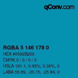 Farbcode: RGBA 5 146 178 0 | qconv.com
