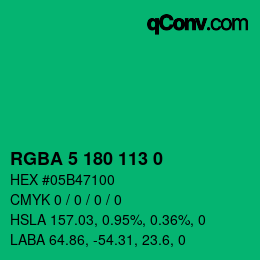 Color code: RGBA 5 180 113 0 | qconv.com