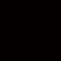 Código de color: RGBA 5 1 0 0 | qconv.com