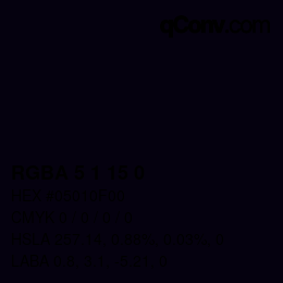 Color code: RGBA 5 1 15 0 | qconv.com