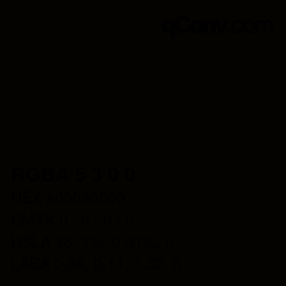 Color code: RGBA 5 3 0 0 | qconv.com