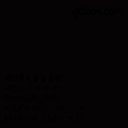 Color code: RGBA 5 3 3 0 | qconv.com