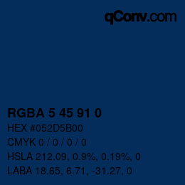 Color code: RGBA 5 45 91 0 | qconv.com