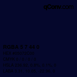 Farbcode: RGBA 5 7 44 0 | qconv.com