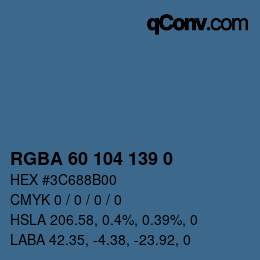 Farbcode: RGBA 60 104 139 0 | qconv.com