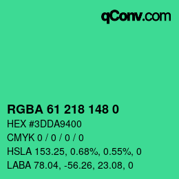 Farbcode: RGBA 61 218 148 0 | qconv.com