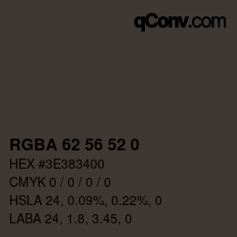 Farbcode: RGBA 62 56 52 0 | qconv.com