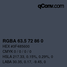 Color code: RGBA 63.5 72 86 0 | qconv.com