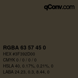 Código de color: RGBA 63 57 45 0 | qconv.com