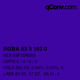 Farbcode: RGBA 63 5 163 0 | qconv.com