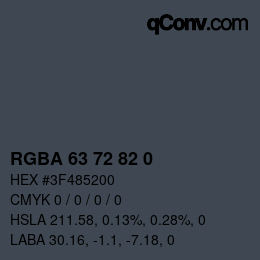 Color code: RGBA 63 72 82 0 | qconv.com