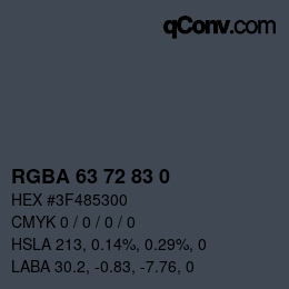 Color code: RGBA 63 72 83 0 | qconv.com