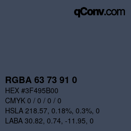 颜色代码: RGBA 63 73 91 0 | qconv.com