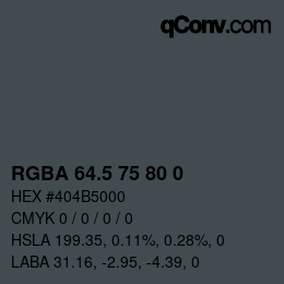 Color code: RGBA 64.5 75 80 0 | qconv.com