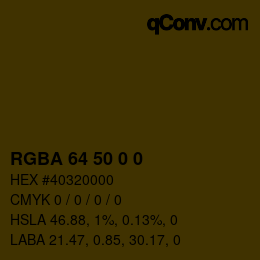 Farbcode: RGBA 64 50 0 0 | qconv.com