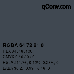 Color code: RGBA 64 72 81 0 | qconv.com