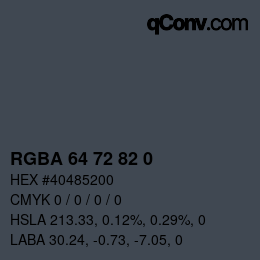 Color code: RGBA 64 72 82 0 | qconv.com