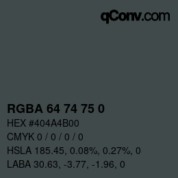 颜色代码: RGBA 64 74 75 0 | qconv.com