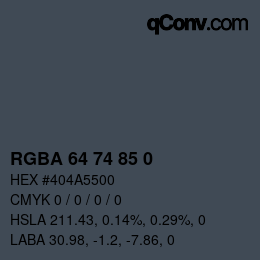 Color code: RGBA 64 74 85 0 | qconv.com