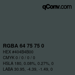 颜色代码: RGBA 64 75 75 0 | qconv.com