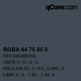 Code couleur: RGBA 64 75 85 0 | qconv.com