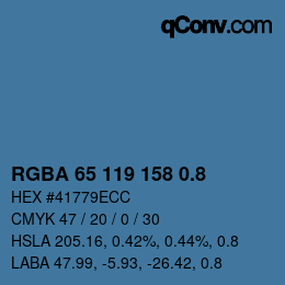 カラーコード: RGBA 65 119 158 0.8 | qconv.com
