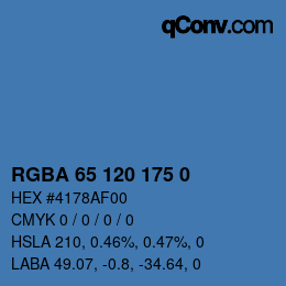 Código de color: RGBA 65 120 175 0 | qconv.com