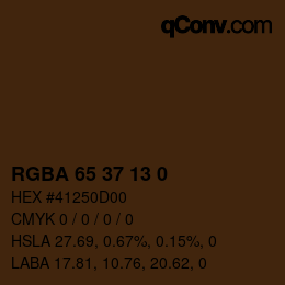 カラーコード: RGBA 65 37 13 0 | qconv.com