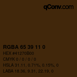 Color code: RGBA 65 39 11 0 | qconv.com