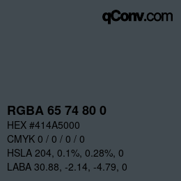 Color code: RGBA 65 74 80 0 | qconv.com