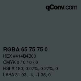 カラーコード: RGBA 65 75 75 0 | qconv.com