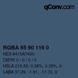 Color code: RGBA 65 90 116 0 | qconv.com