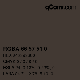 Color code: RGBA 66 57 51 0 | qconv.com