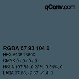Color code: RGBA 67 93 104 0 | qconv.com