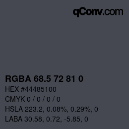 Código de color: RGBA 68.5 72 81 0 | qconv.com