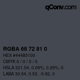 Color code: RGBA 68 72 81 0 | qconv.com