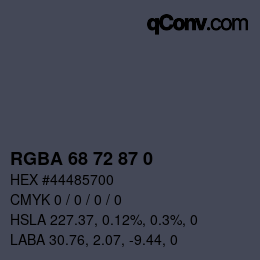 Color code: RGBA 68 72 87 0 | qconv.com