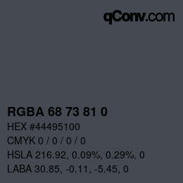 Color code: RGBA 68 73 81 0 | qconv.com