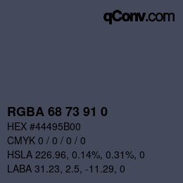 Color code: RGBA 68 73 91 0 | qconv.com