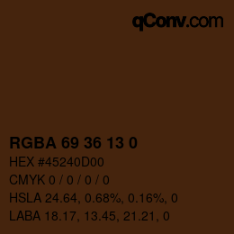 颜色代码: RGBA 69 36 13 0 | qconv.com
