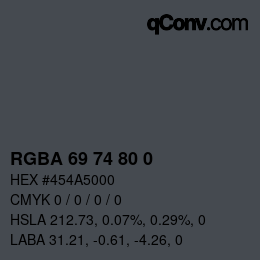 Color code: RGBA 69 74 80 0 | qconv.com