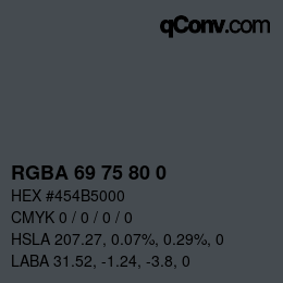 Color code: RGBA 69 75 80 0 | qconv.com