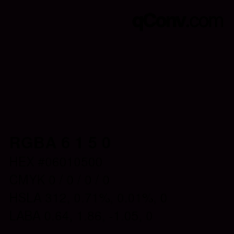 カラーコード: RGBA 6 1 5 0 | qconv.com