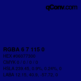 Farbcode: RGBA 6 7 115 0 | qconv.com