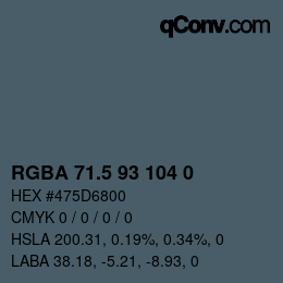 Color code: RGBA 71.5 93 104 0 | qconv.com