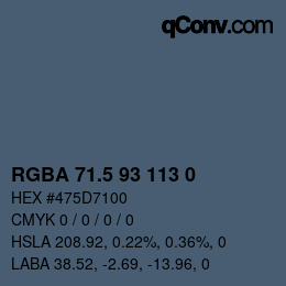Color code: RGBA 71.5 93 113 0 | qconv.com